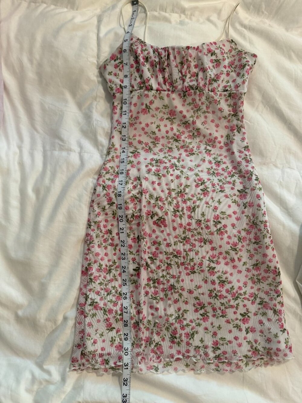 No Comment NY LA Pink Floral Mesh Mini Dress S Y2K Coquette - Picture 5 of 10